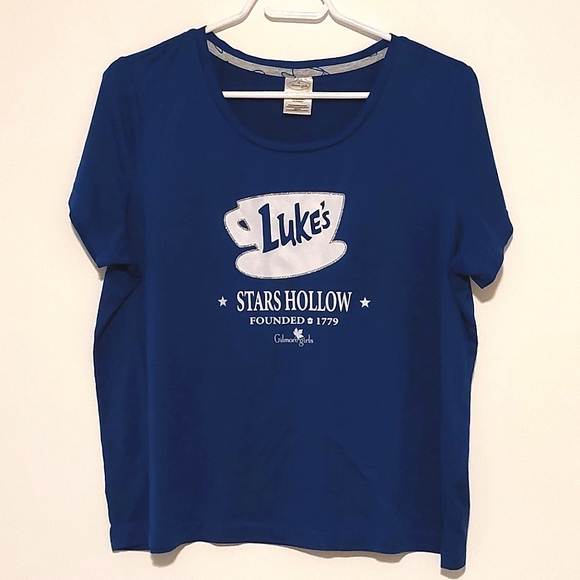 Gilmore Girls Luke's Women's Blue Short Sleeved Graphic T-shirt EUC Size M - Picture 2 of 5